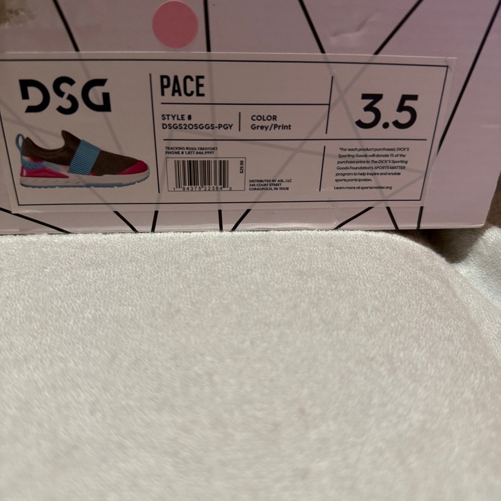 Girls DSG Pace Sneakers - Gray and Pink